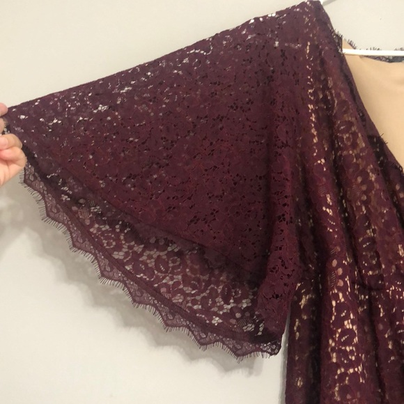 Burgundy Lace Dress - Picture 2 of 4